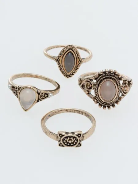 Boho Chic Metal Ring Set