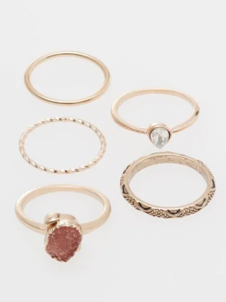 Boho Chic Metal Ring Set