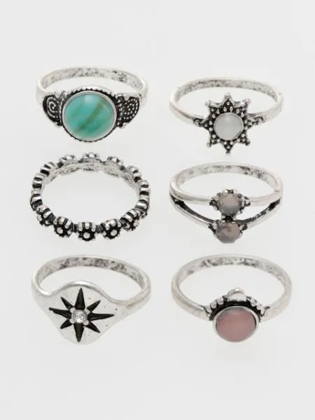 Boho Chic Metal Ring Set