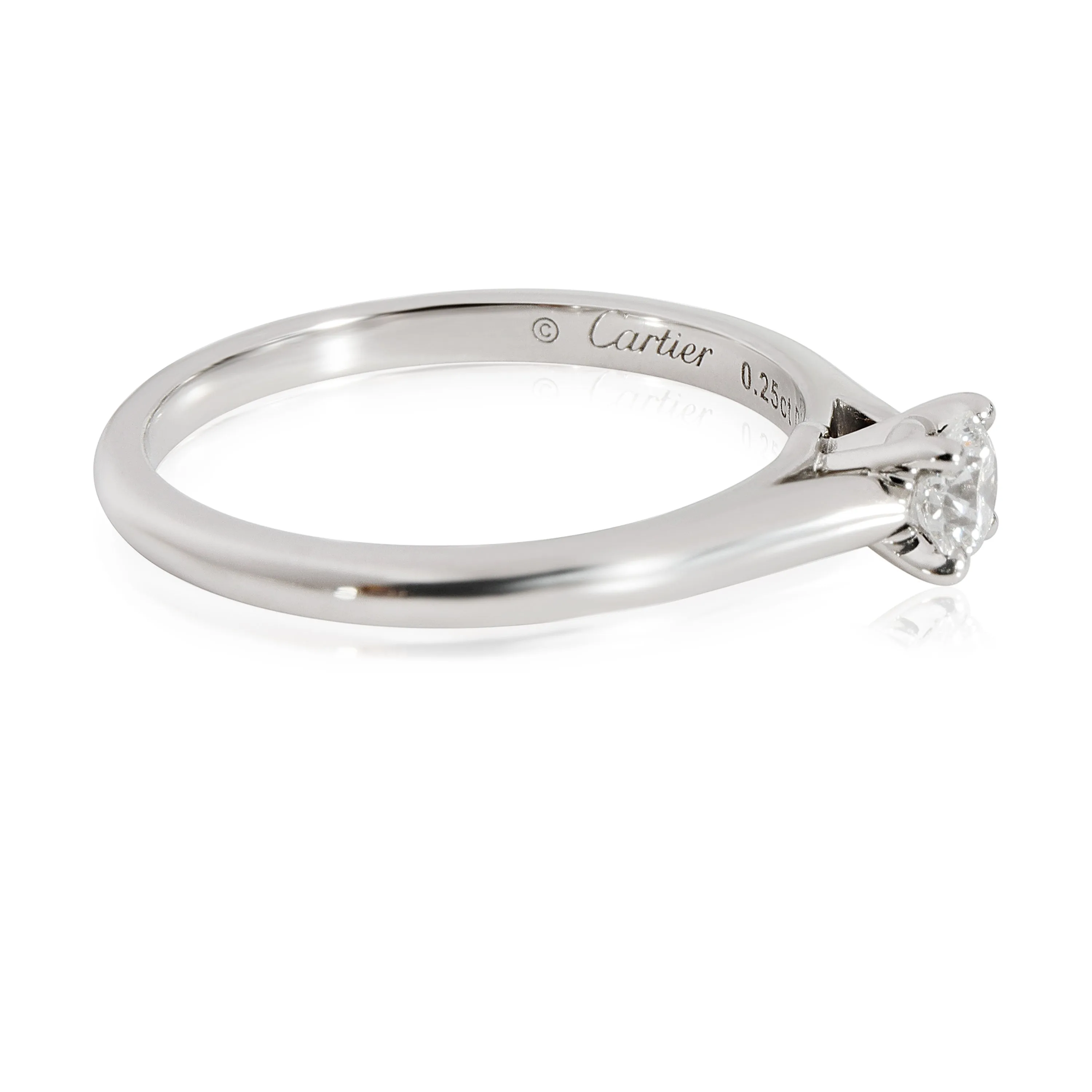 Cartier 1895 Diamond Solitaire Engagement Ring in Platinum E VVS2 0.25 CTW