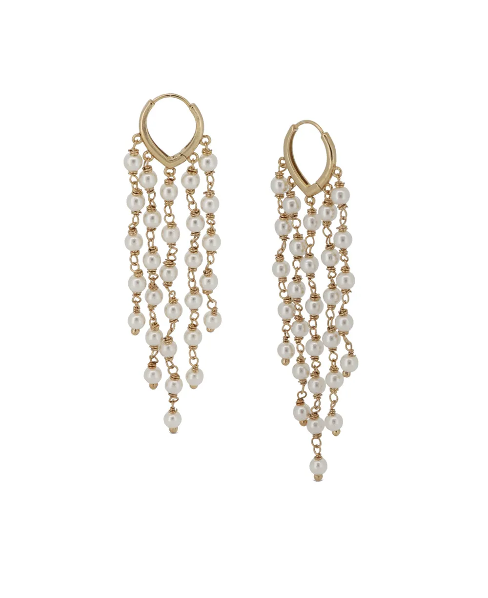 Cascade Waterfall Pearl Dangling Earrings