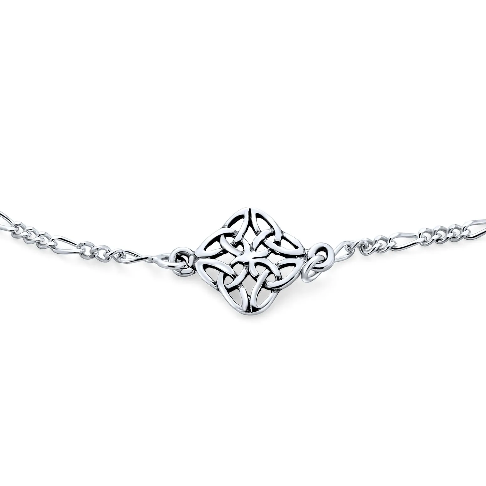 Celtic Love Knot Anklet Ankle Bracelet Sterling Silver Triquetra Design