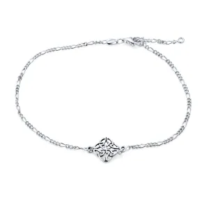 Celtic Love Knot Anklet Ankle Bracelet Sterling Silver Triquetra Design