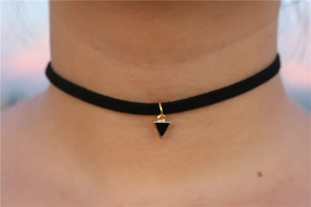 Choker Necklaces Women Black Velvet Suede Leather Chain Short Collares Fashion Jewelry Gothic 90's Bijoux Steampunk ras de cou