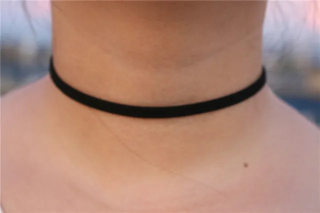 Choker Necklaces Women Black Velvet Suede Leather Chain Short Collares Fashion Jewelry Gothic 90's Bijoux Steampunk ras de cou