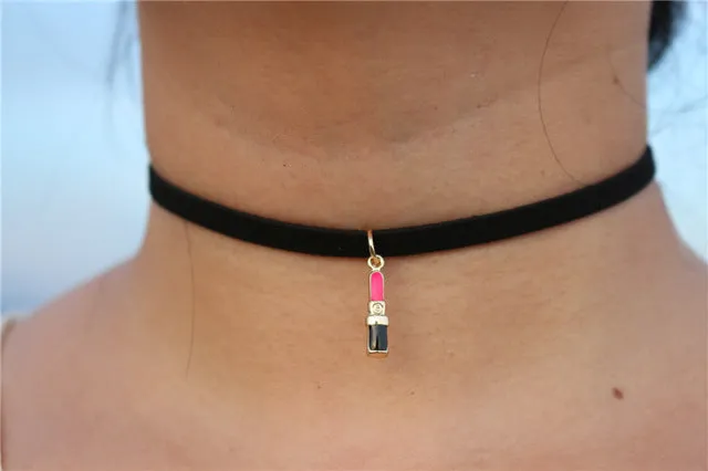 Choker Necklaces Women Black Velvet Suede Leather Chain Short Collares Fashion Jewelry Gothic 90's Bijoux Steampunk ras de cou