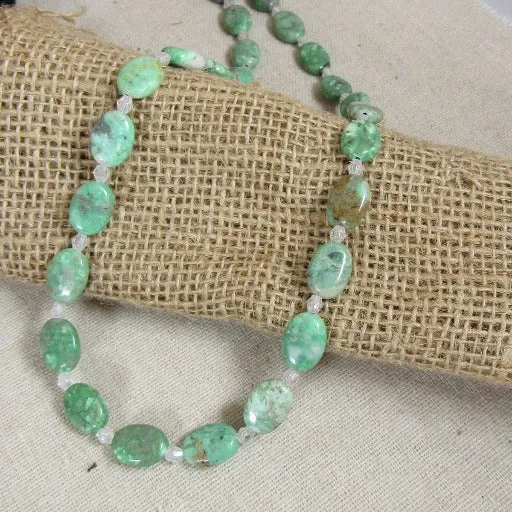 Classic Aqua Varisite Gemstone Beaded Necklace