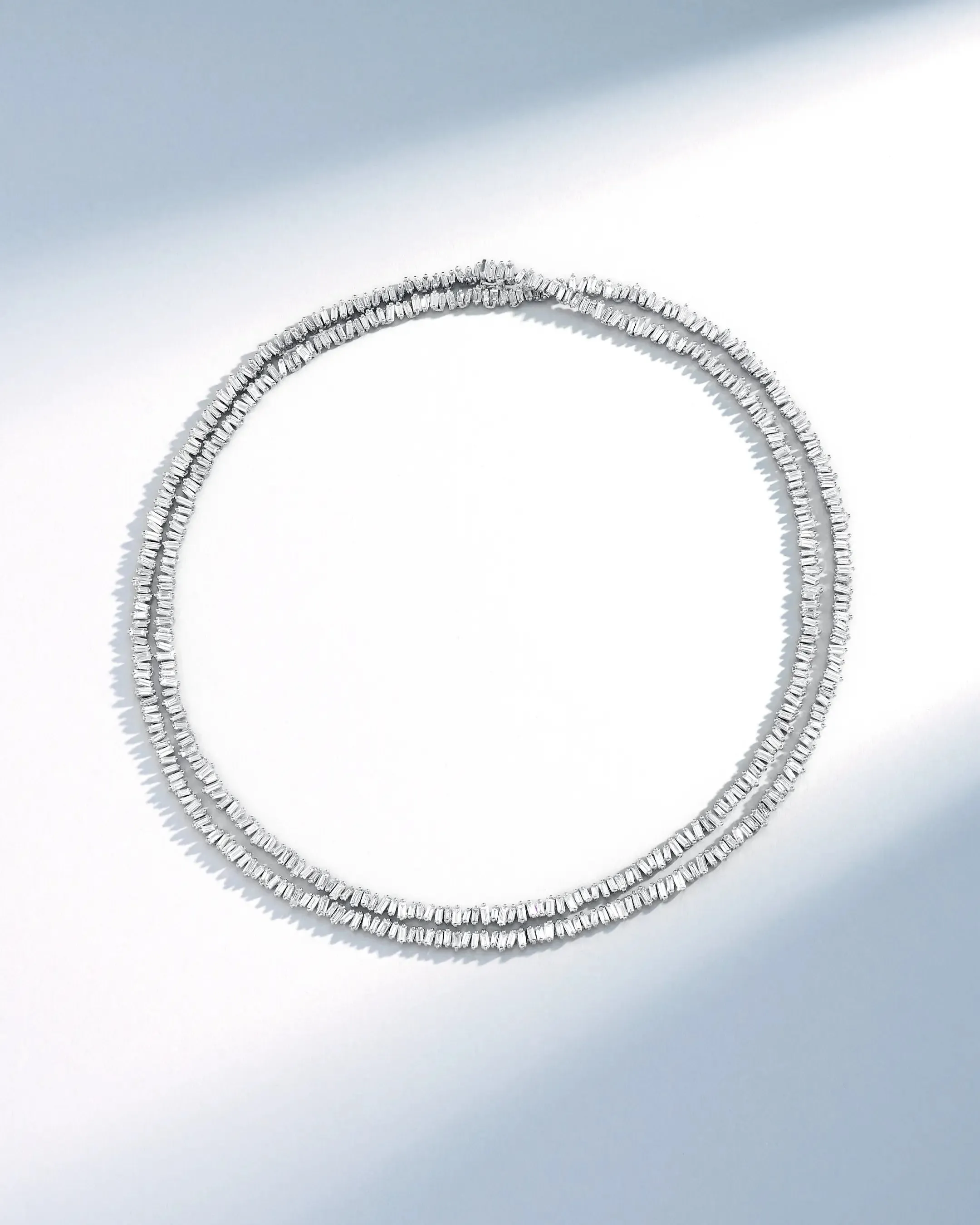 Classic Diamond 36" Inch Baguette Tennis Necklace