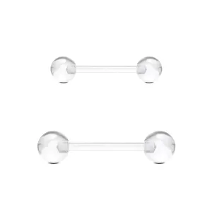 Clear Flexible Tongue Barbell Retainer