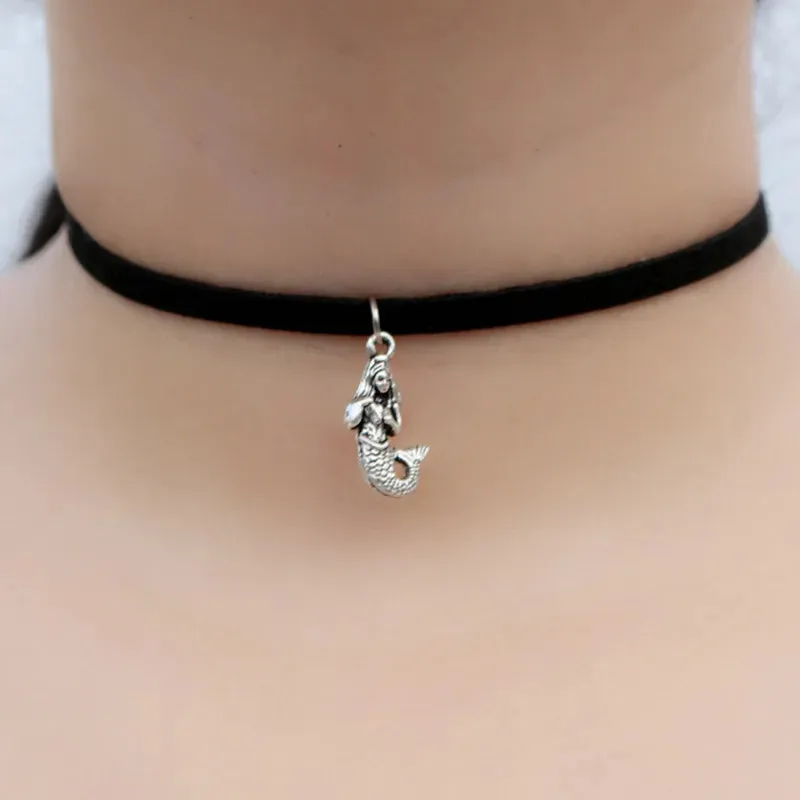 Coin New Snowflake Vintage Choker Gothic Spider Feather Punk Heart Women For Leaf Tattoo Wing Jewelry Necklace