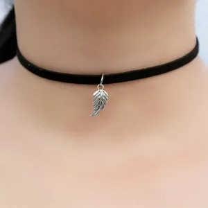 Coin New Snowflake Vintage Choker Gothic Spider Feather Punk Heart Women For Leaf Tattoo Wing Jewelry Necklace