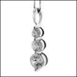 Cubic Zirconia Cz 1.5 TCW 3 Round Stone Drop Pendant