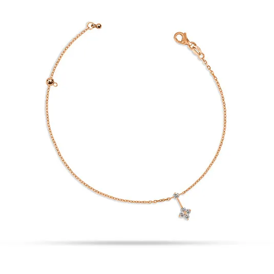 Dangling Round Diamond Anklet