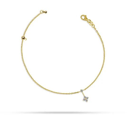 Dangling Round Diamond Anklet