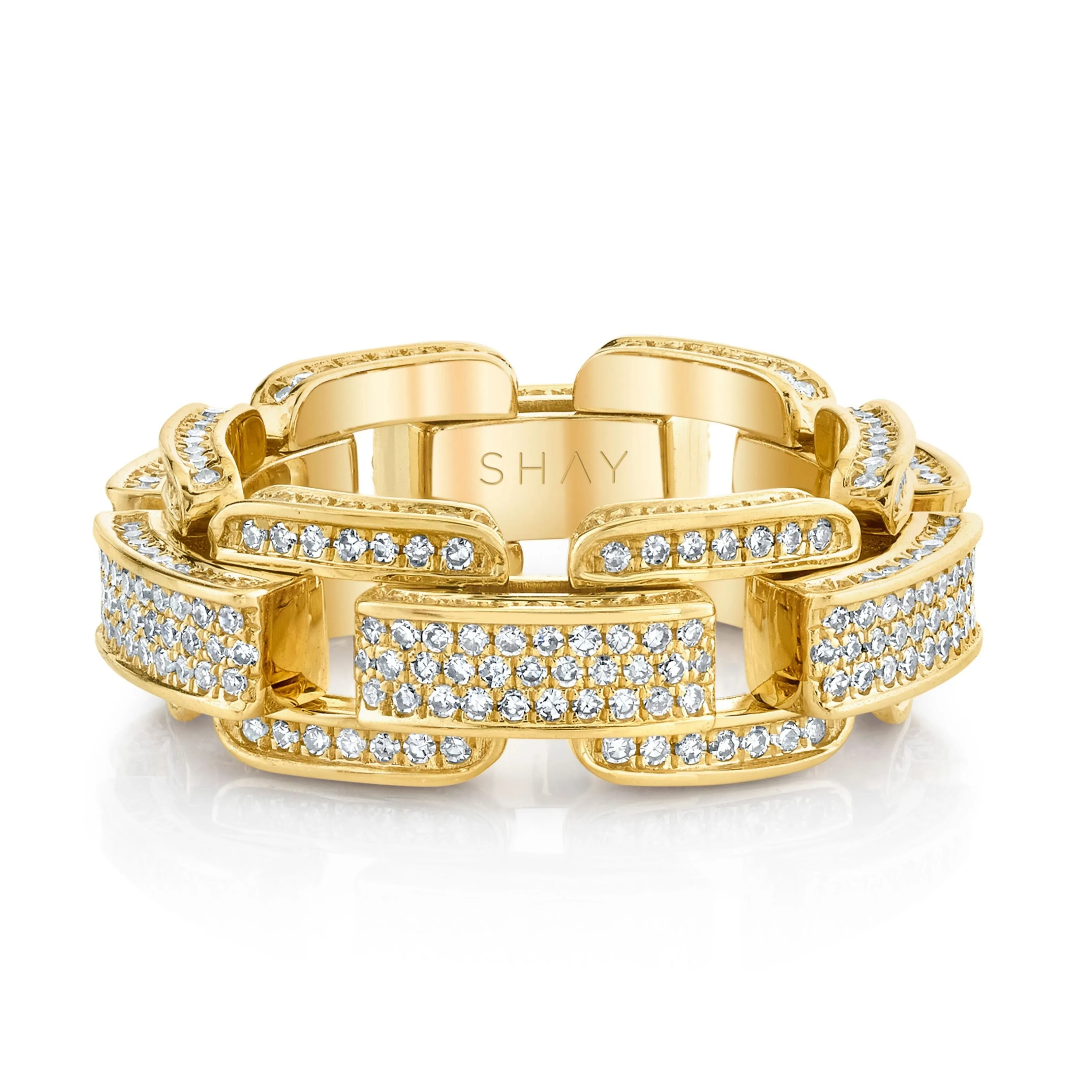 DIAMOND PAVE DECO LINK RING