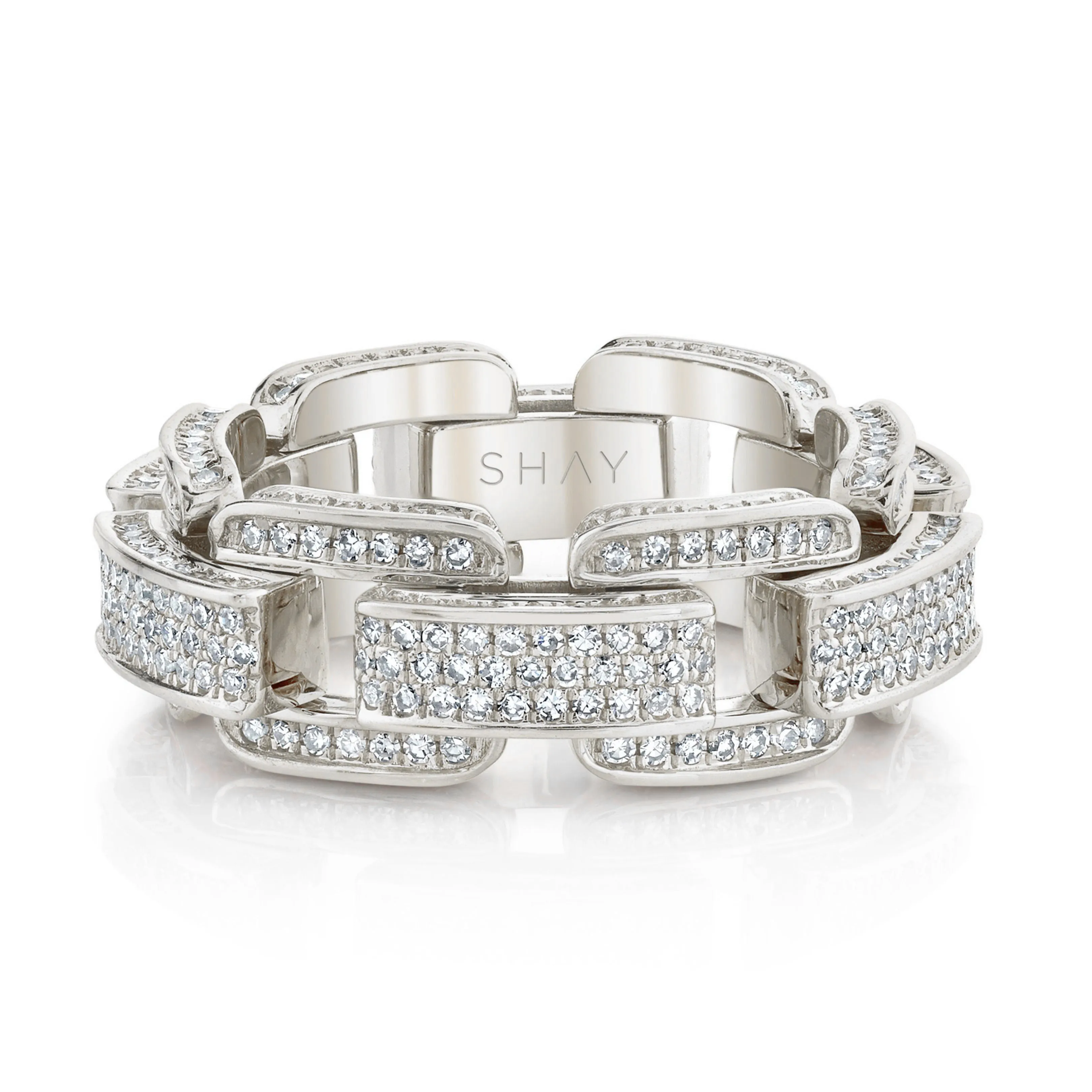 DIAMOND PAVE DECO LINK RING