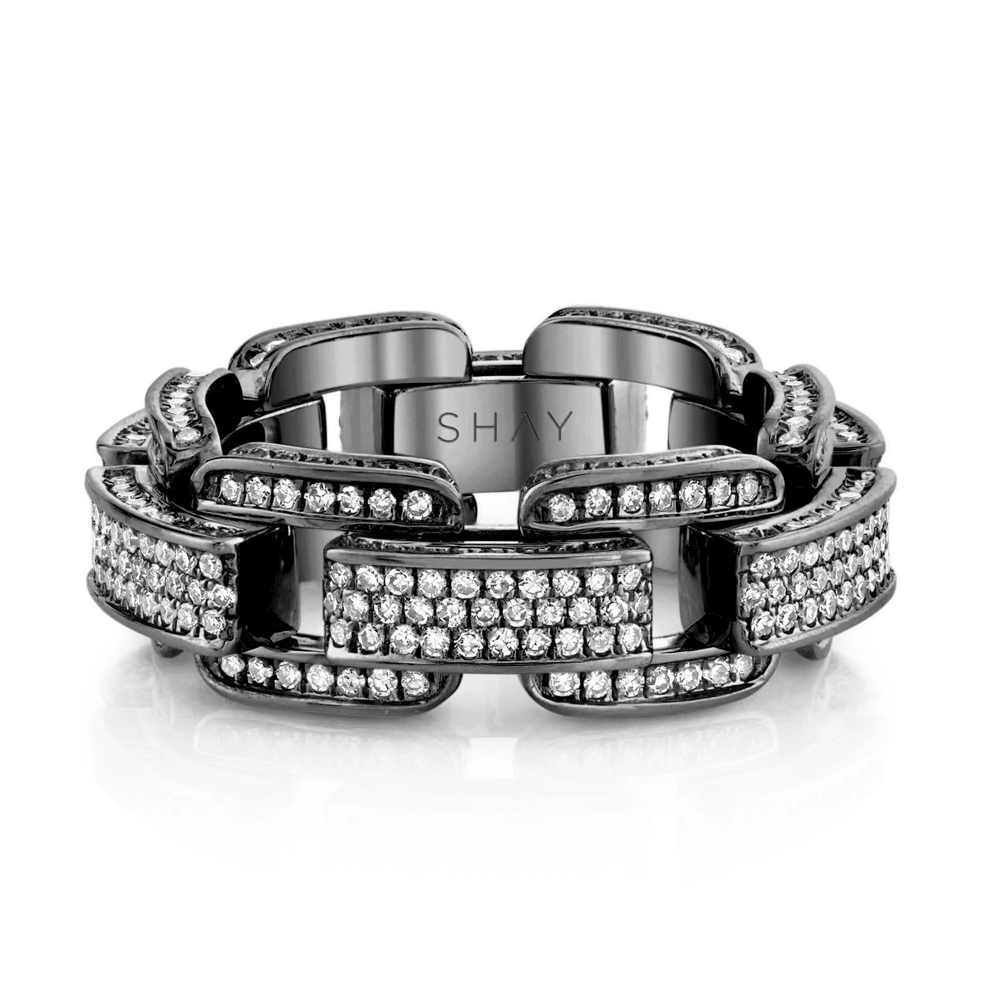 DIAMOND PAVE DECO LINK RING