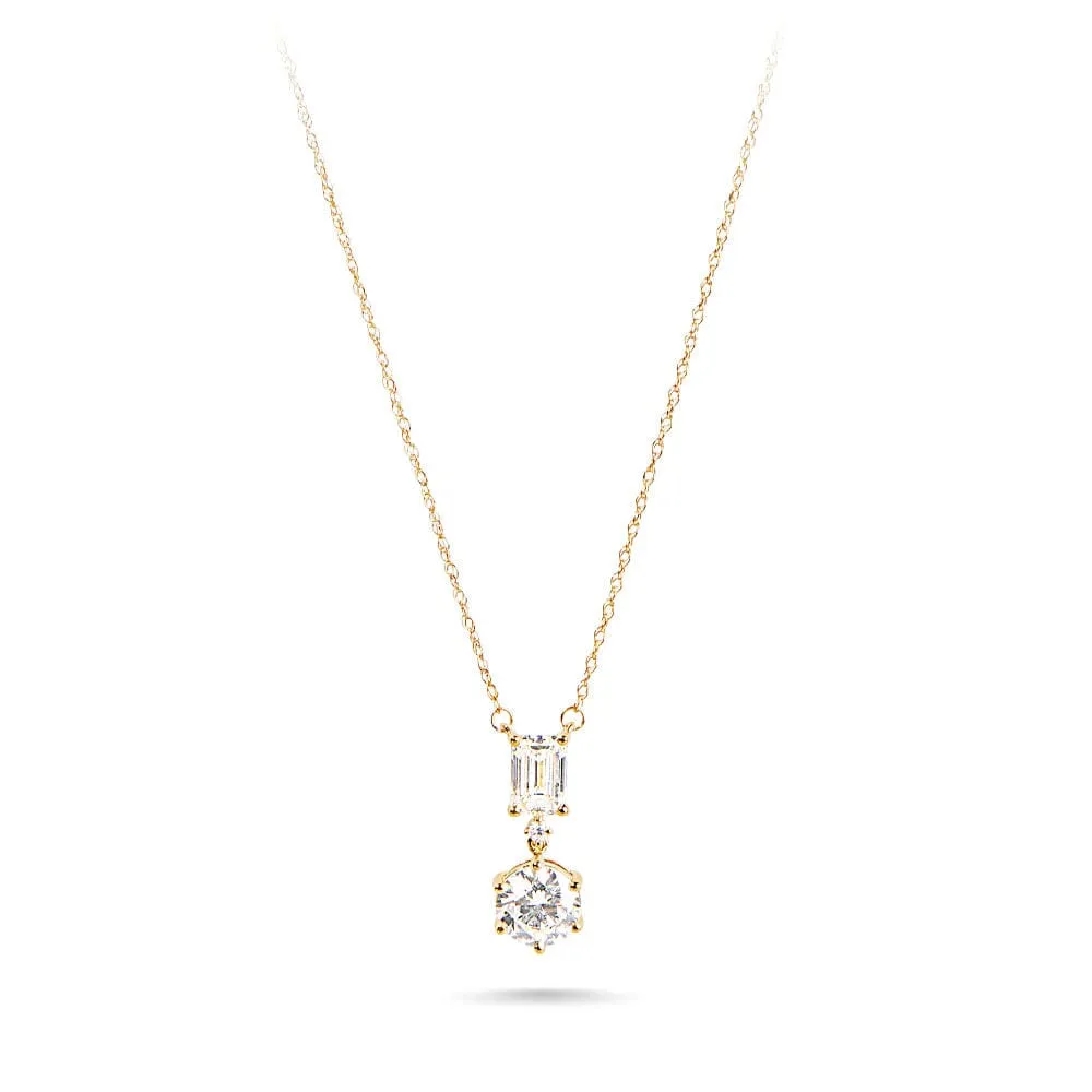 Drop Necklace with 1.00ct of Laboratory Grown Diamonds in 9ct Yellow Gold