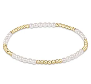 E Newton Classic Blissful Pattern Bracelet - Pearl