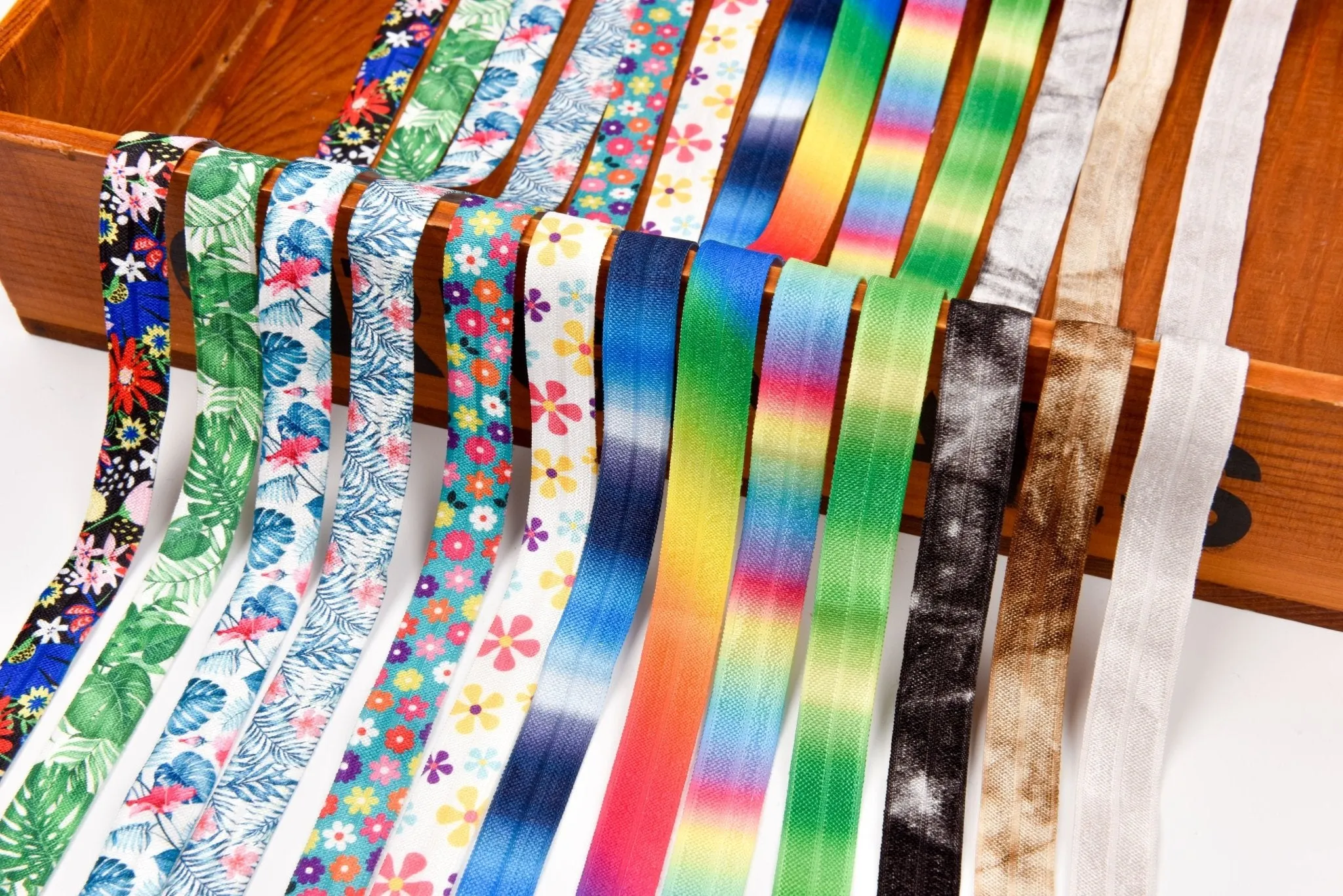 Elastic Strap Band Fold Over Printed, 15mm , 5 yards pack