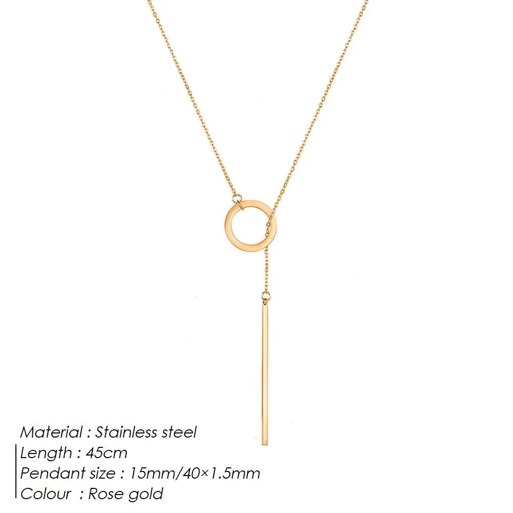 Estrella - Round Stick Pendant Necklace