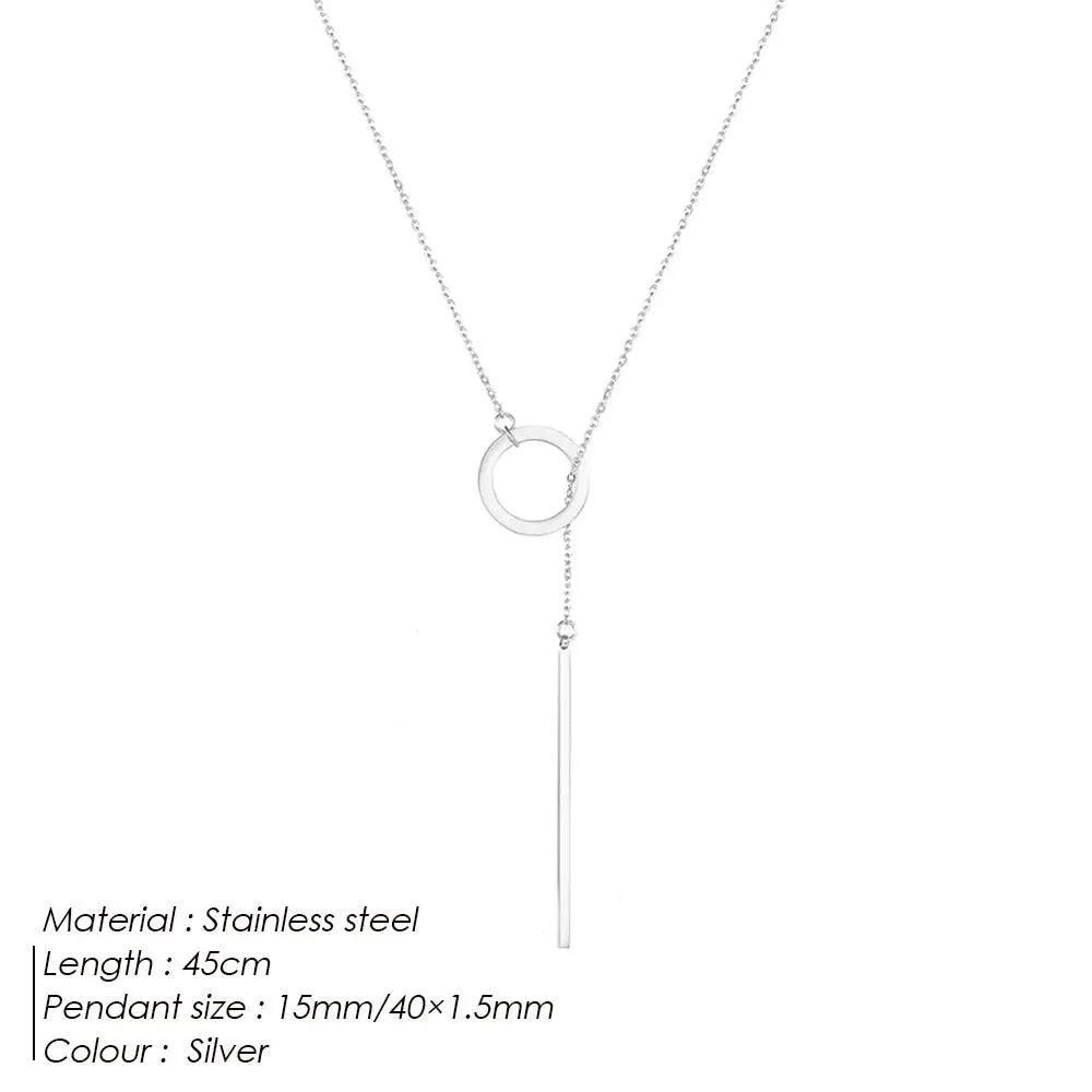 Estrella - Round Stick Pendant Necklace