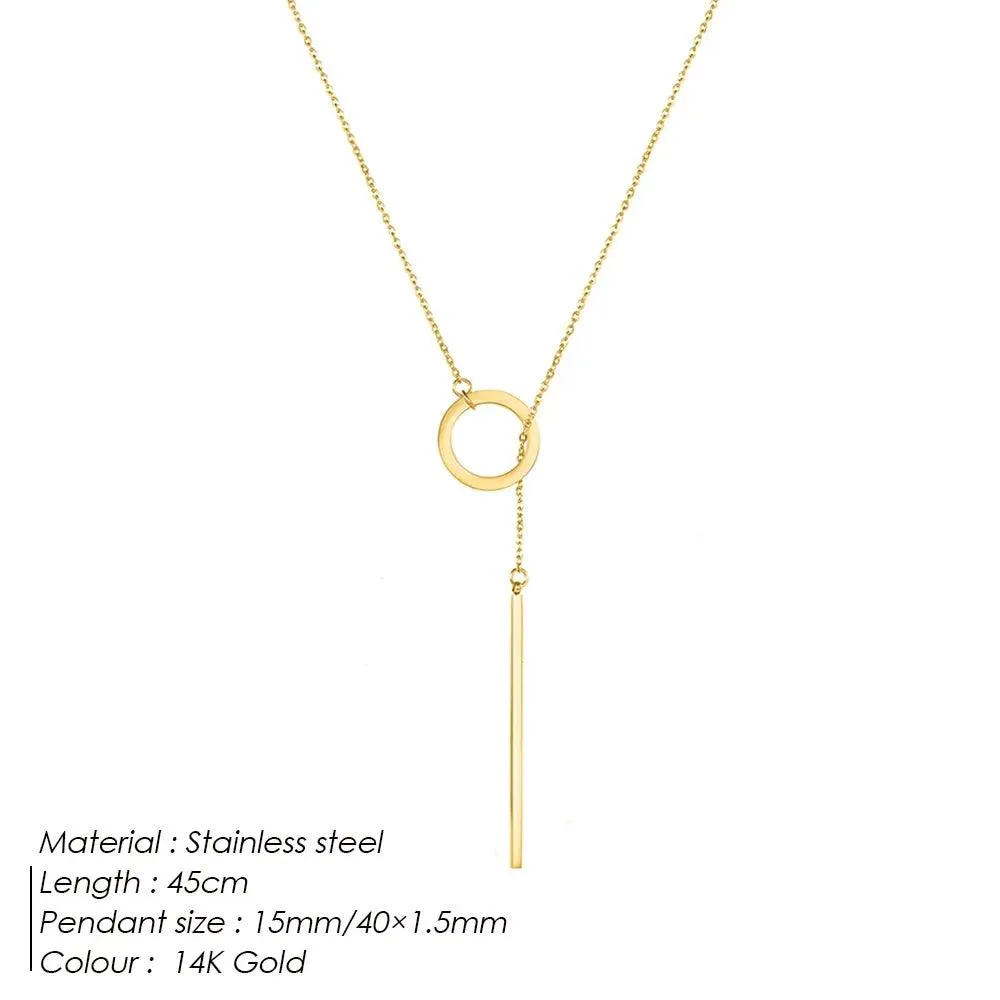 Estrella - Round Stick Pendant Necklace