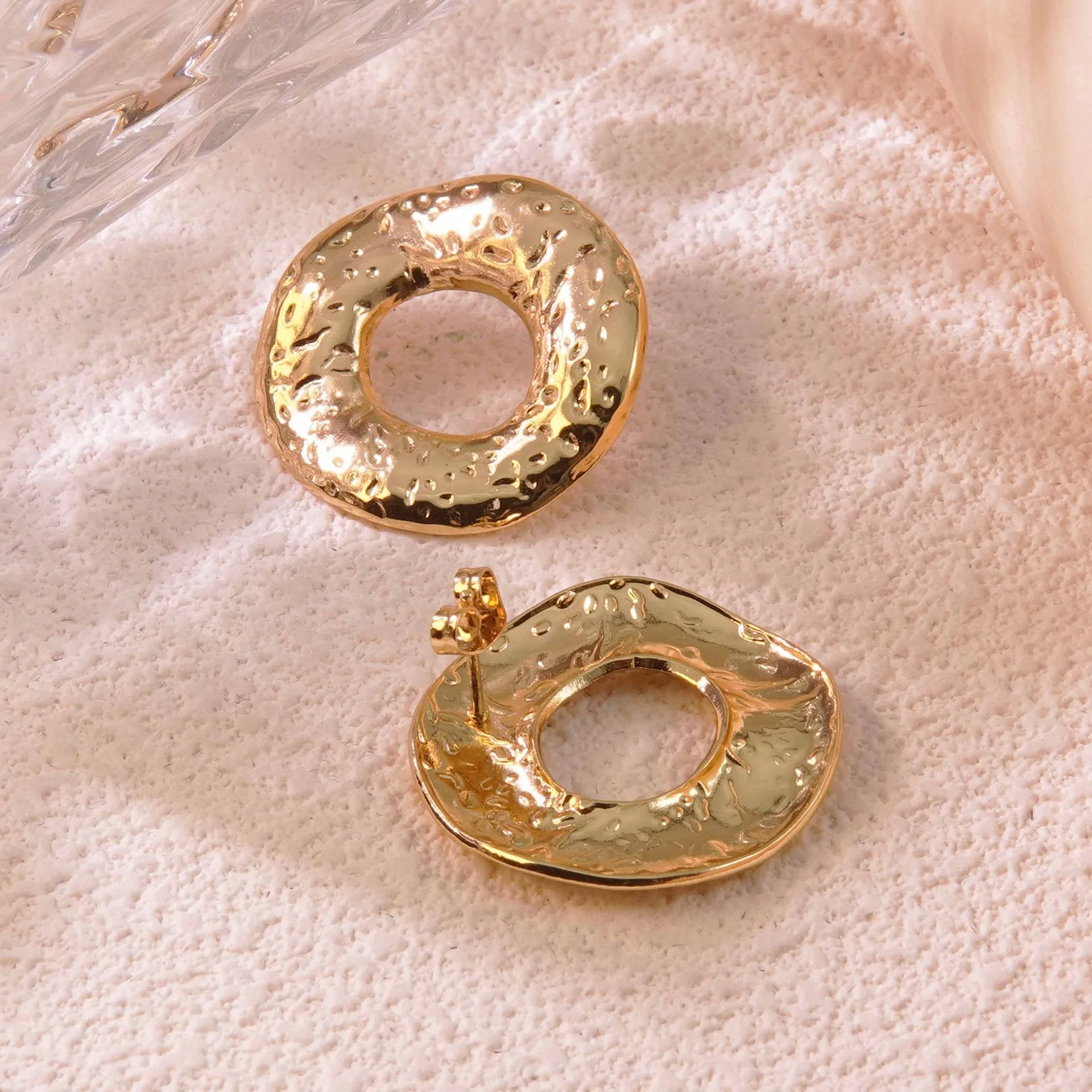 Ethereal Glow of the Gilded Oasis Gold Pin Earrings JLT12883