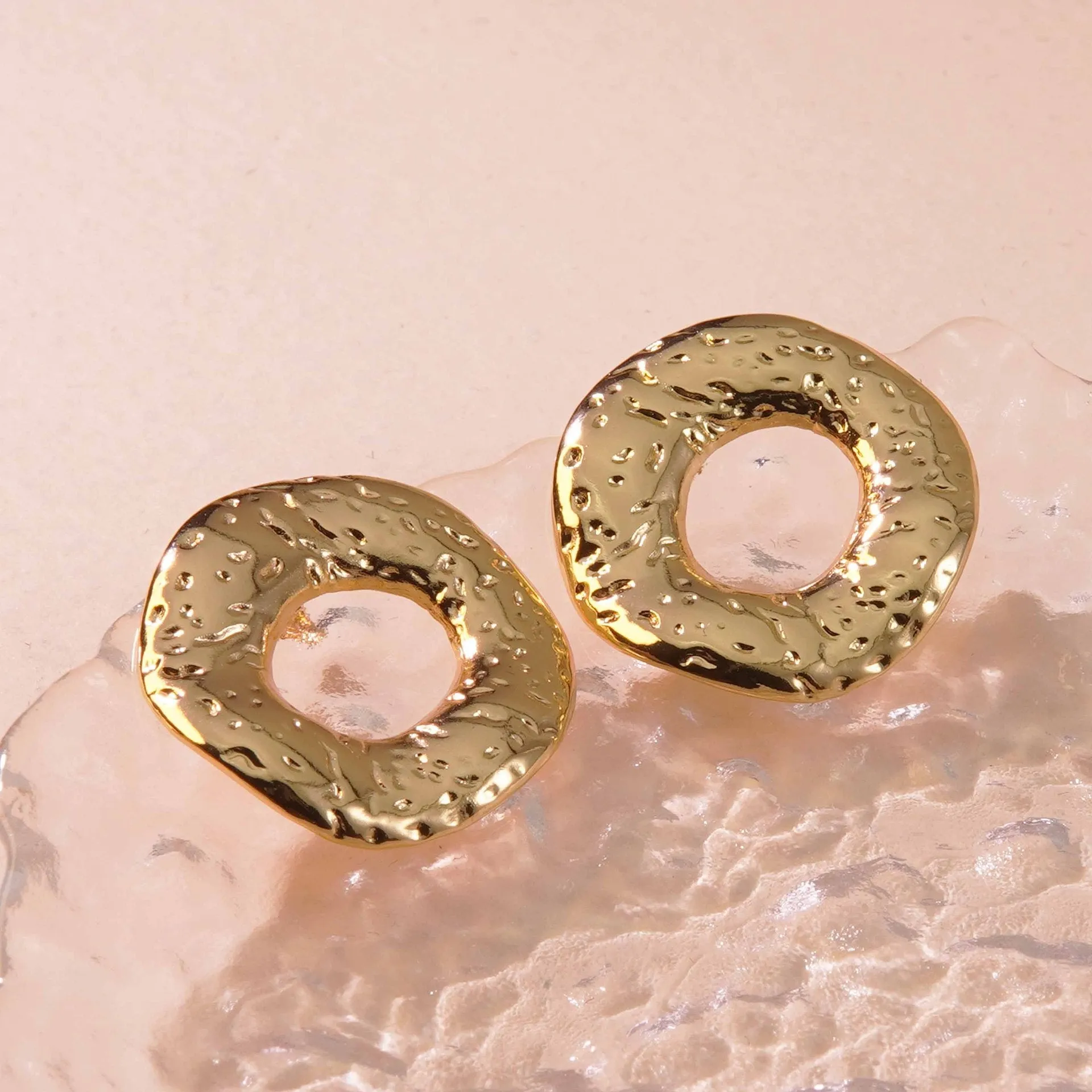 Ethereal Glow of the Gilded Oasis Gold Pin Earrings JLT12883