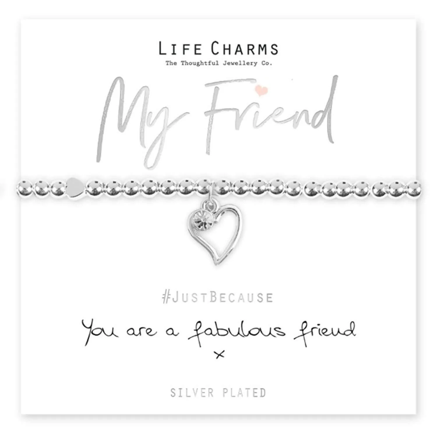 Fabulous Friend Heart Bracelet - Silver