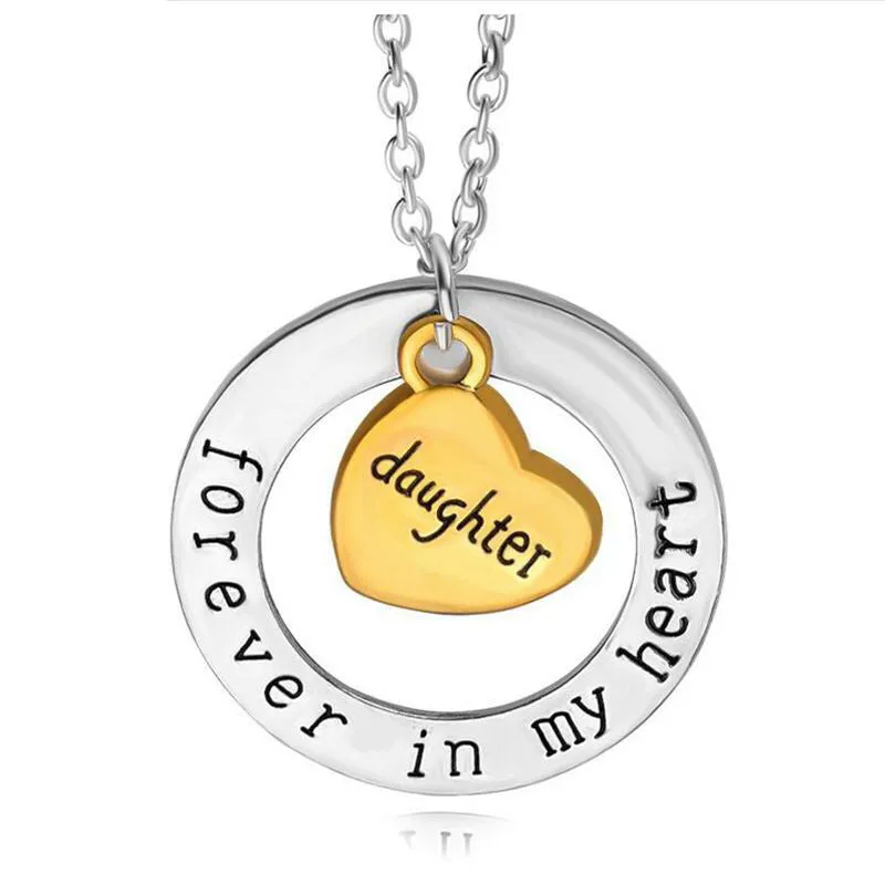 Family Love Heart Pendant Necklace