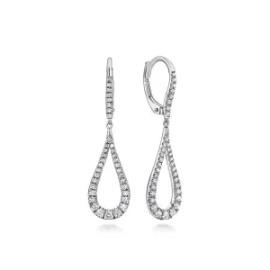 Gabriel 14K White Gold Contoured Pear Shaped Diamond Drop Earrings EG13195W45JJ