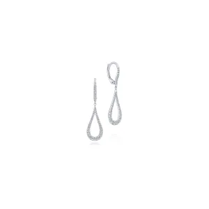 Gabriel & Co. 14K White Gold Contoured Pear Shaped Diamond Drop Earrings