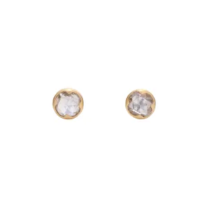 Gabriella Kiss 18k Round White Diamond Stud Earrings- .85ct