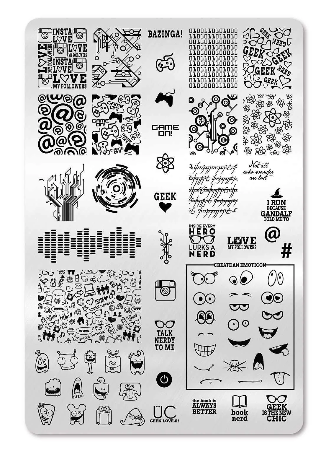 Geek Love - Uber Chic Stamping Plate