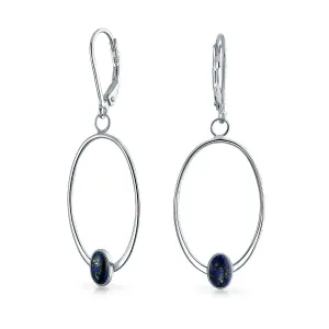 Geometric Chain Crescent Moon Dangling Earrings .925Sterling Silver