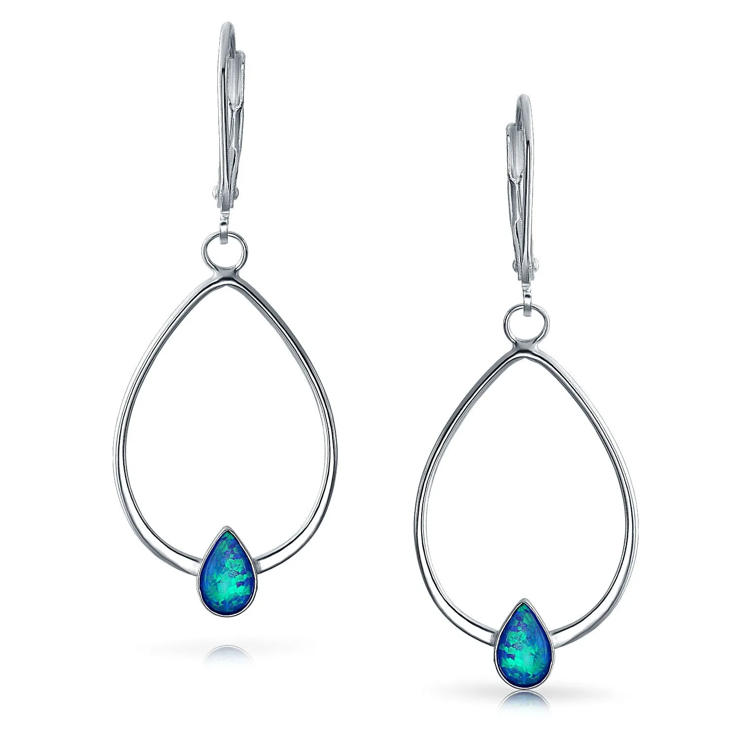 Geometric Chain Crescent Moon Dangling Earrings .925Sterling Silver