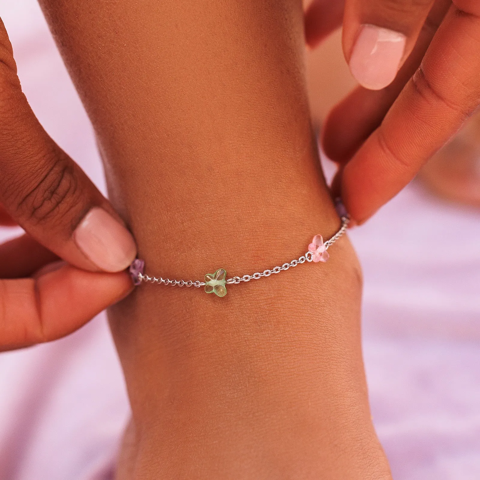 Glass Butterfly Anklet