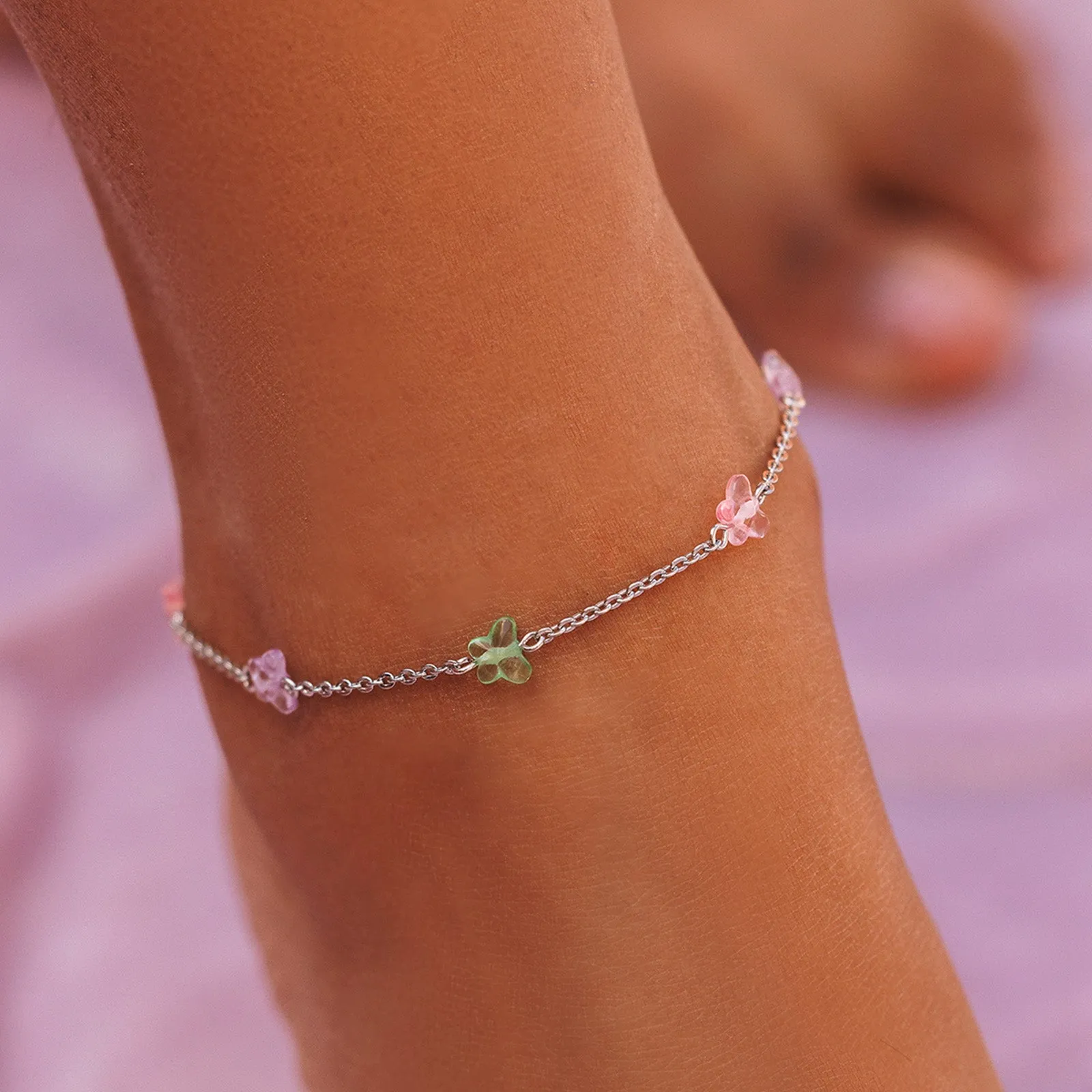 Glass Butterfly Anklet