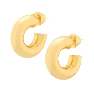 Gold Chubby Donut Hoop Earrings