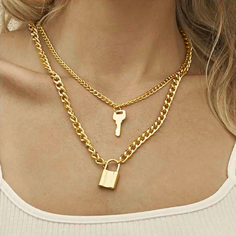 Gold Geometric Two Layer Choker Necklace