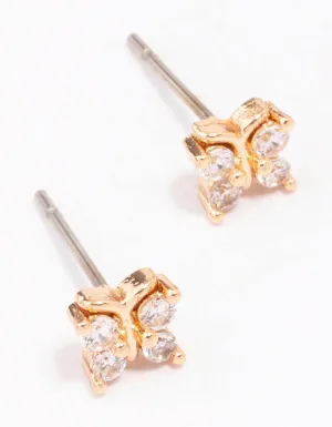 Gold Plated Surgical Steel Butterfly Stud Earrings