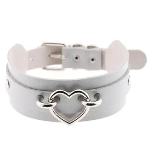 Grey and Silver Heart Choker