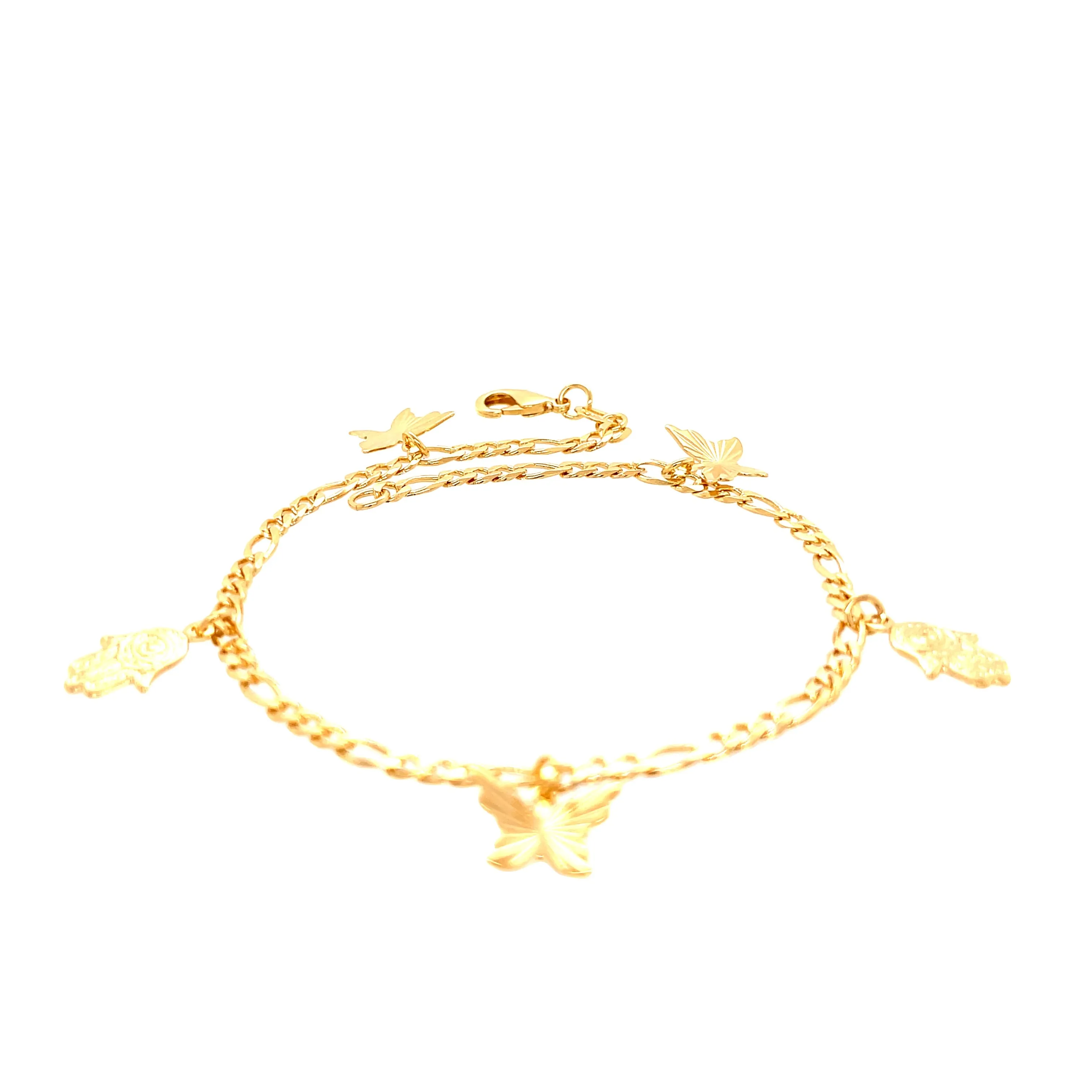 Hamsa Hand and Butterfly Charm Bracelet and Anklet