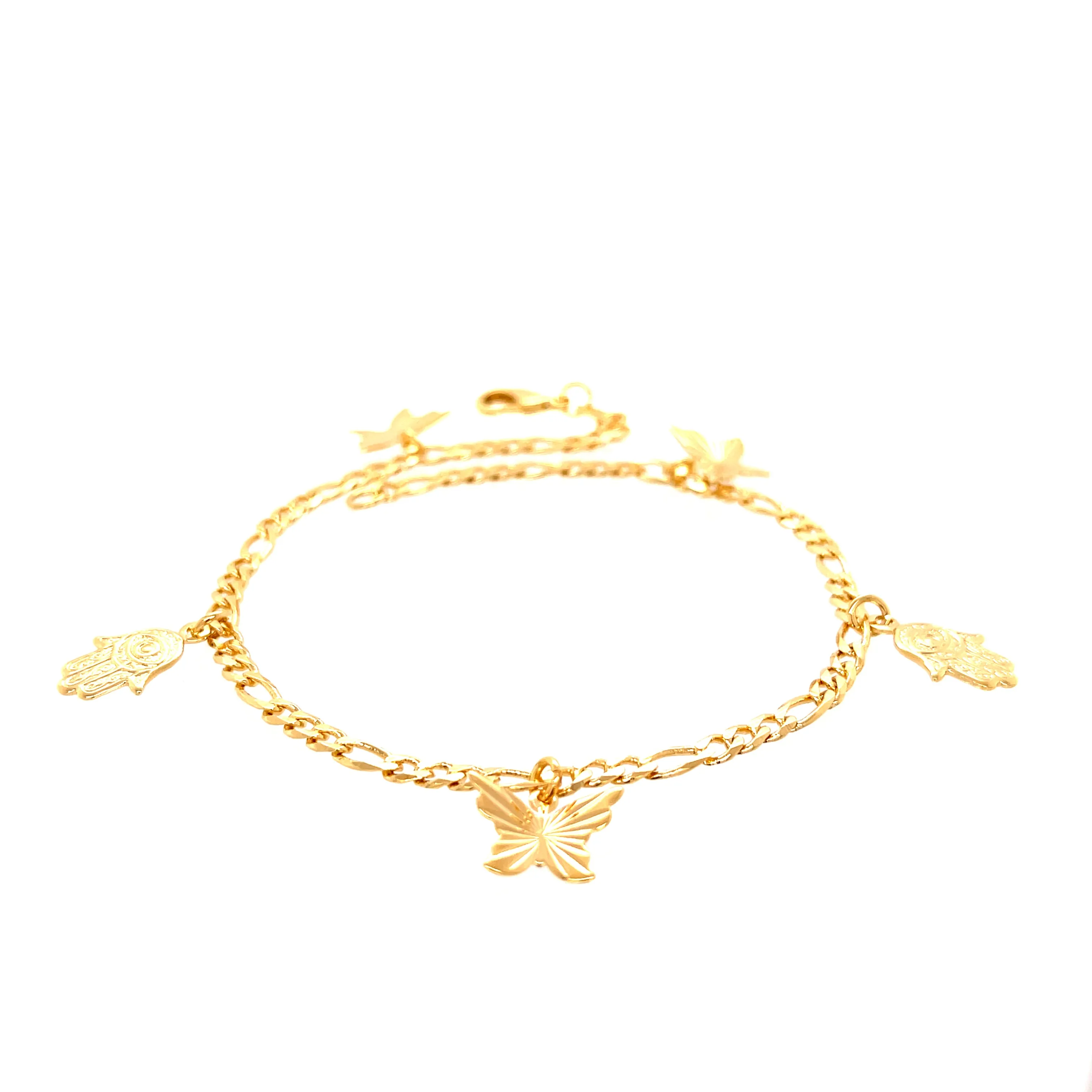 Hamsa Hand and Butterfly Charm Bracelet and Anklet