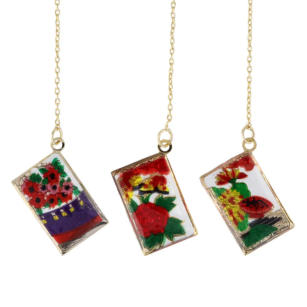 Hanafuda Card Threader Earrings