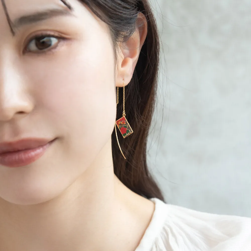 Hanafuda Card Threader Earrings