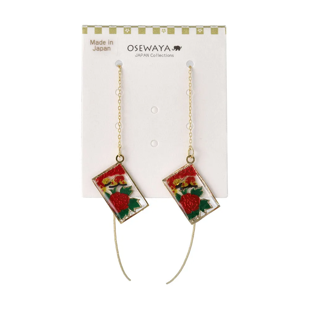 Hanafuda Card Threader Earrings