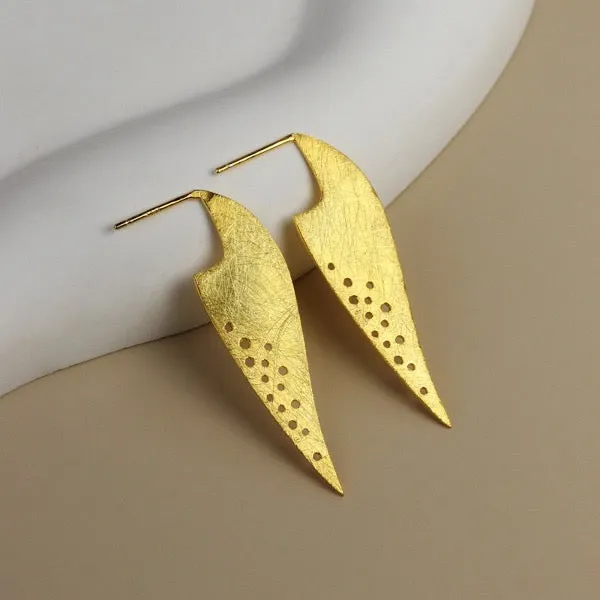 Handmade Luxurious Frosted Leaf Earrings