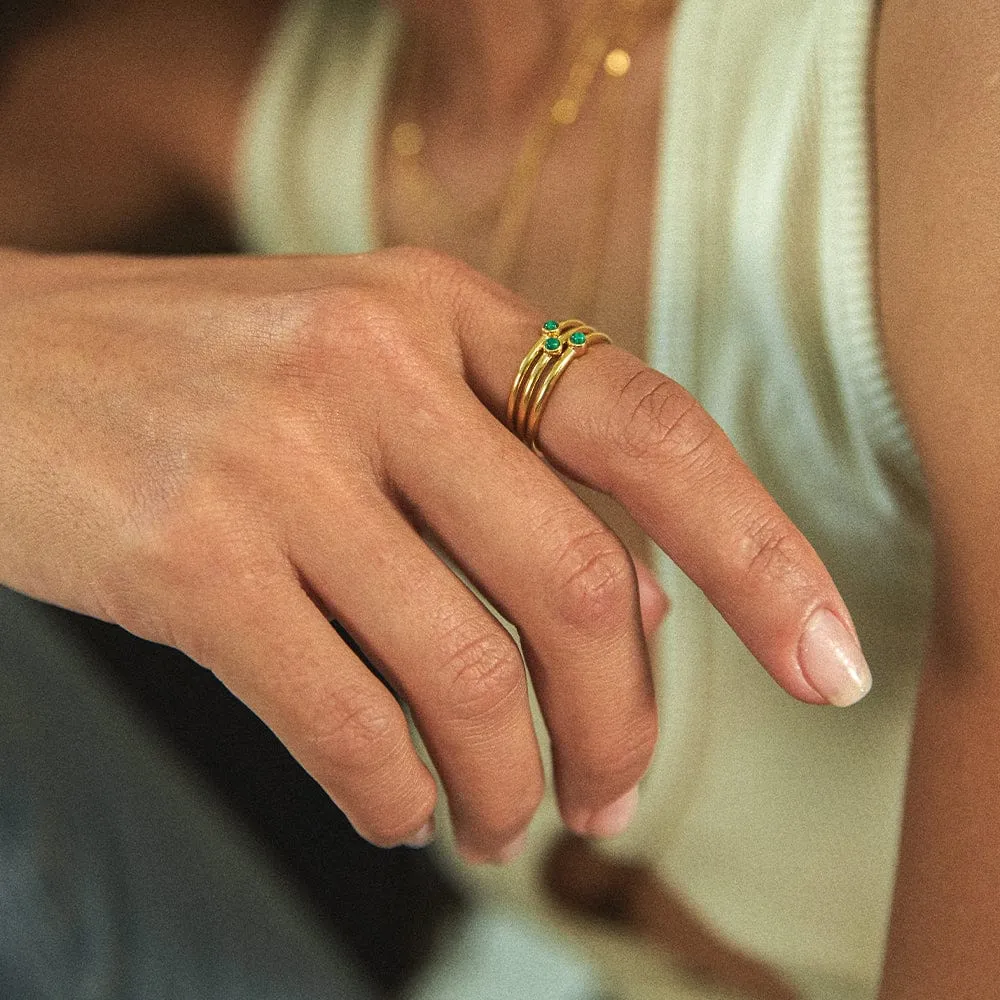 Healing Stone Ring 18ct Gold Plate